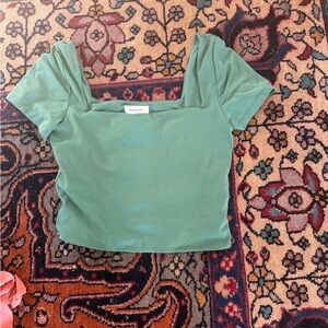 Aritzia Green Square Neck Top